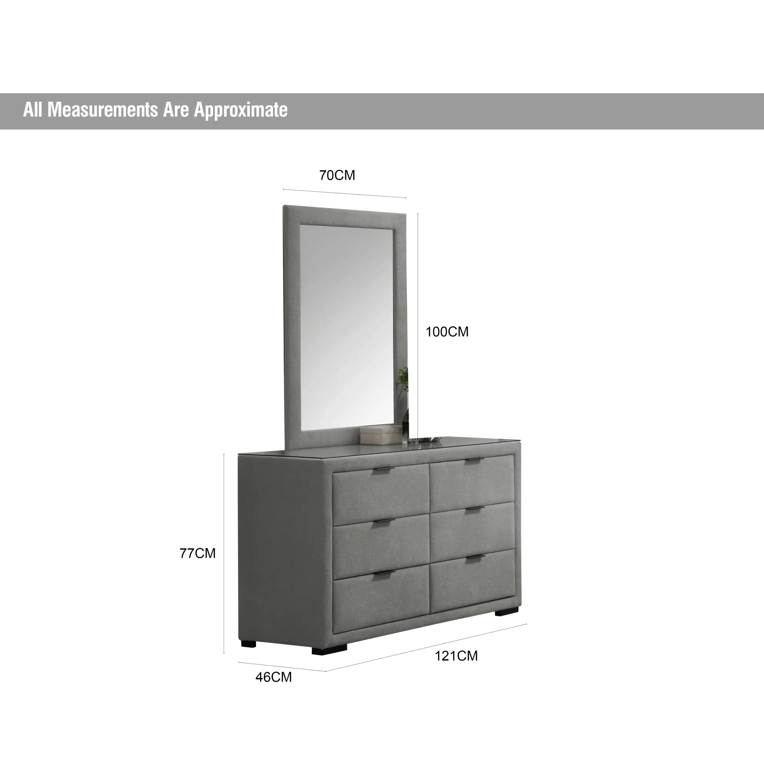 Nebula Dresser Mirror Grey Dia United Furniture
