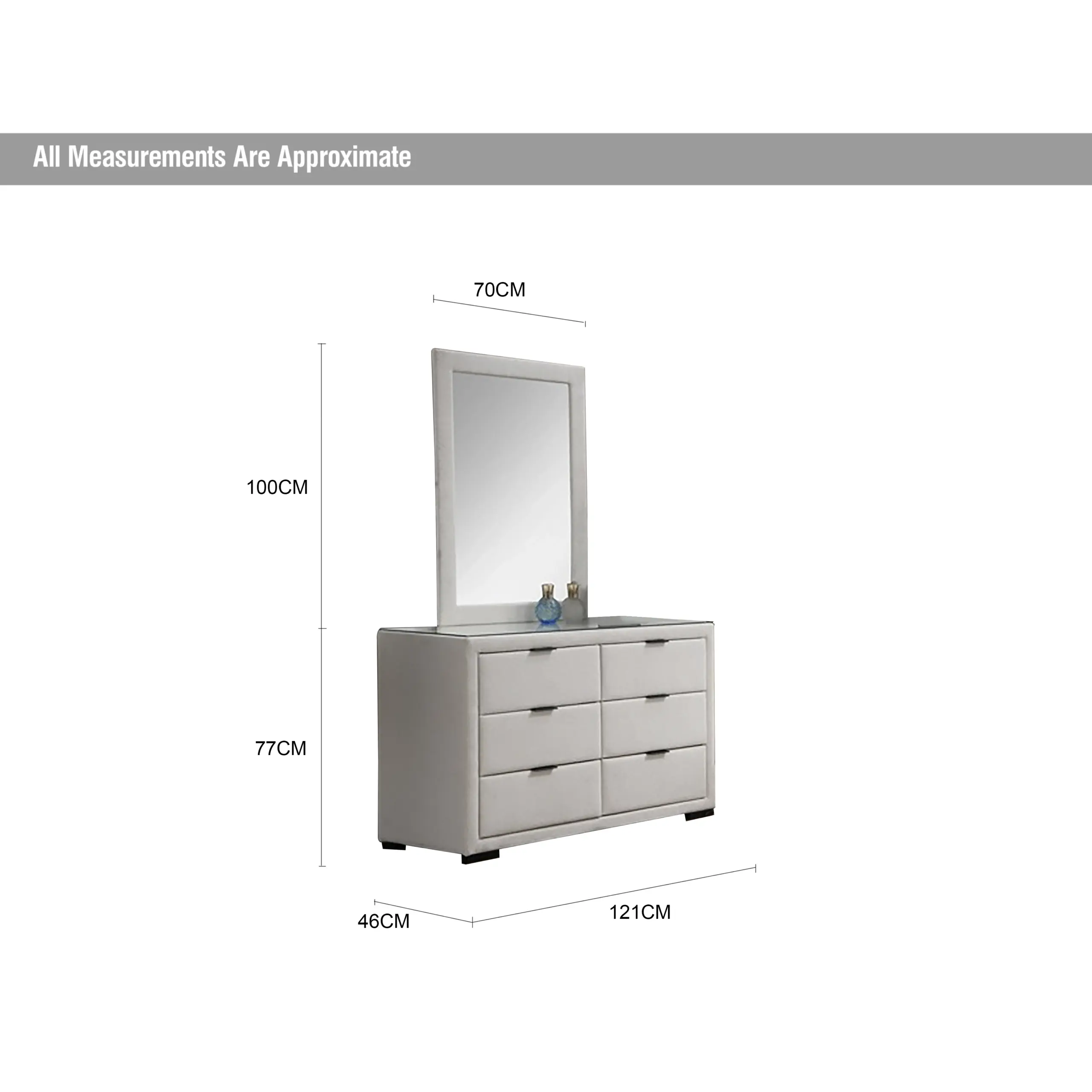 Royalis Cream Dsresser Mirror Dia United Furniture