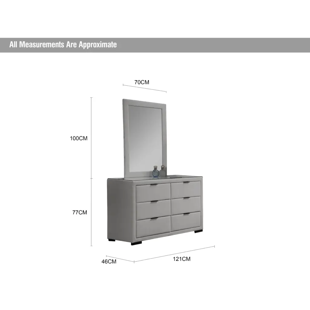 Royalis Grey Dsresser Mirror Dia United Furniture
