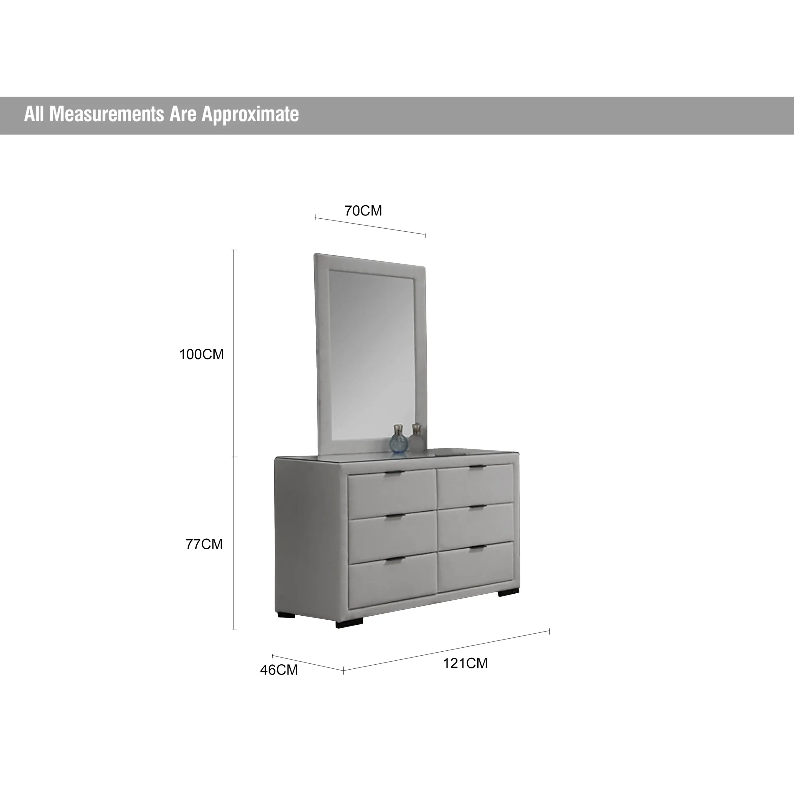 Royalis Grey Dsresser Mirror Dia United Furniture
