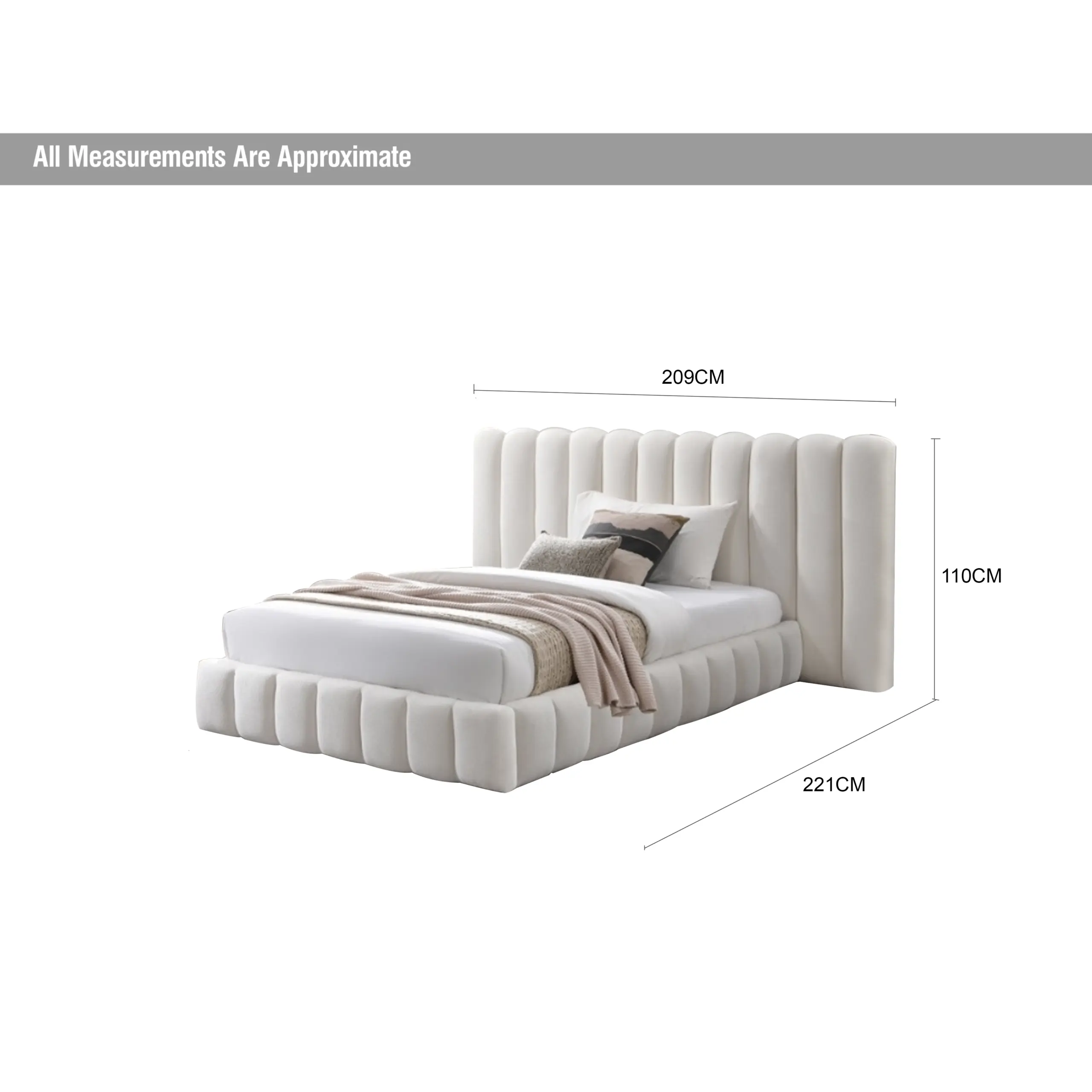 Royalis Single Bed Cream Dia United Furniture