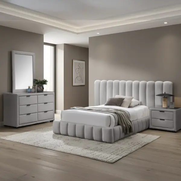 Royalis Single Bed - Light Grey
