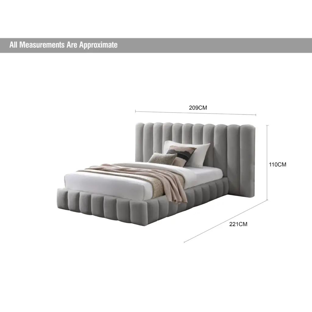 Royalis Single Bed Grey Dia United Furniture
