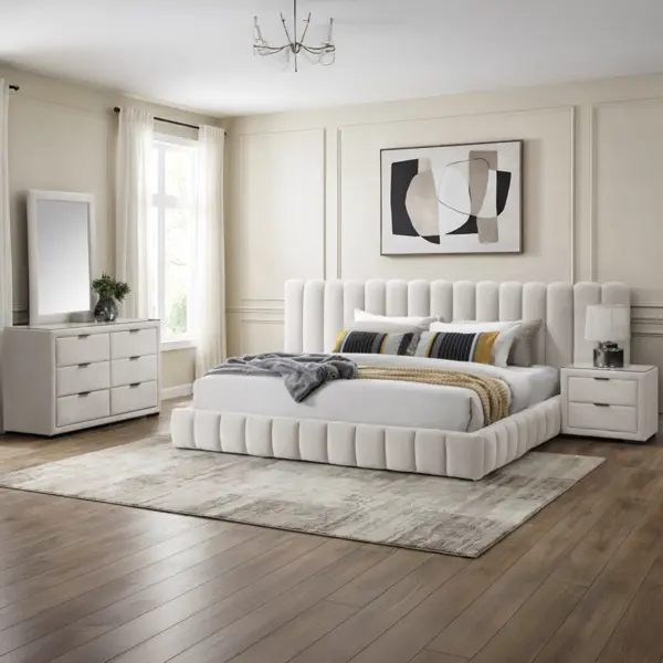 Royalis Super King Bed - Cream