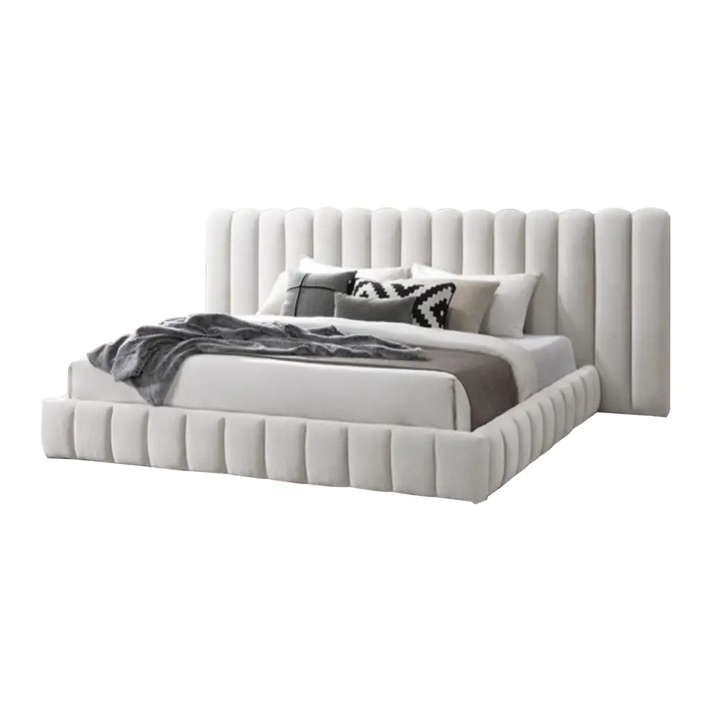 Royalis Super King Bed Cream United Furniture