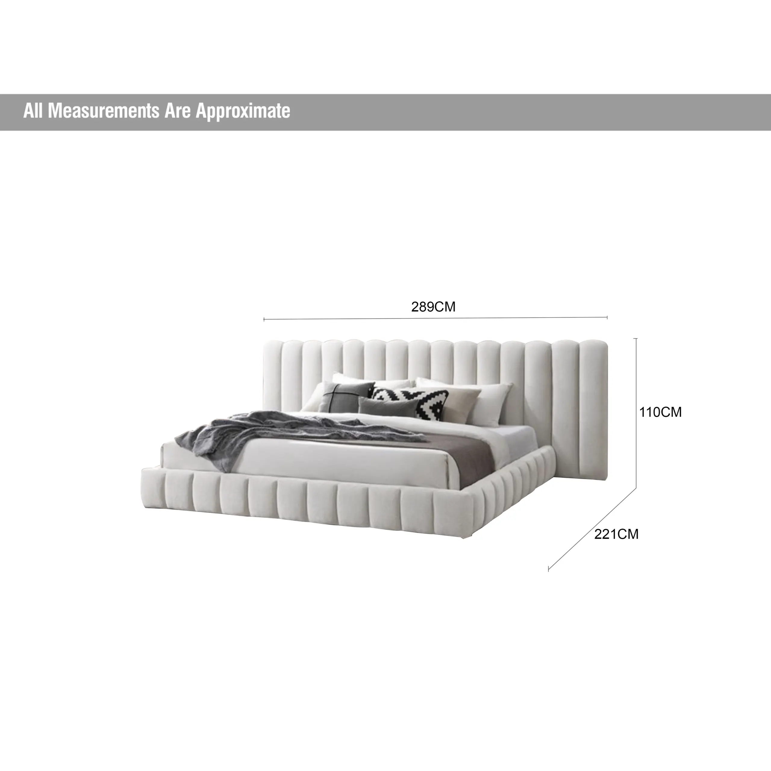 Royalis Super King Bed Cream Dia United Furniture