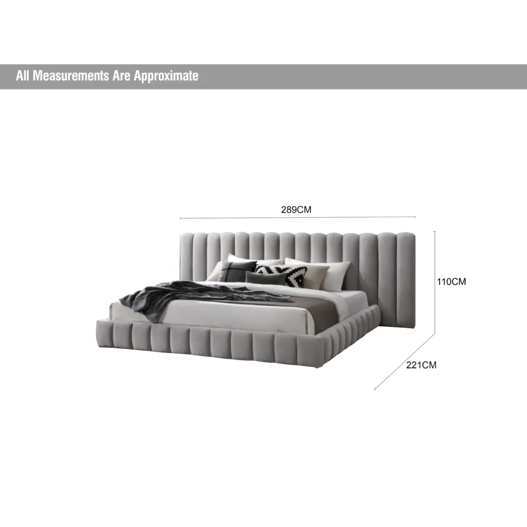 Royalis Super King Bed Grey Dia United Furniture