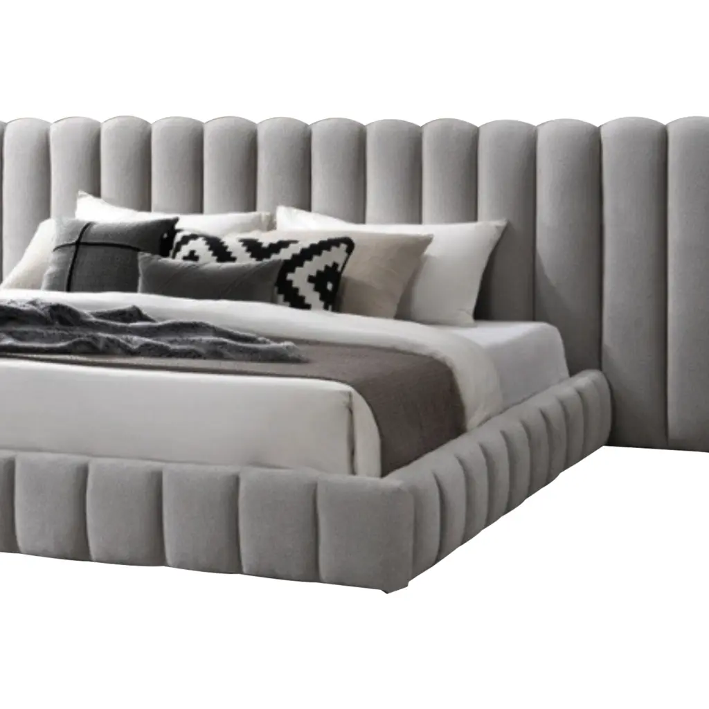 Royalis Super King Bed Grey Swatch United Furniture