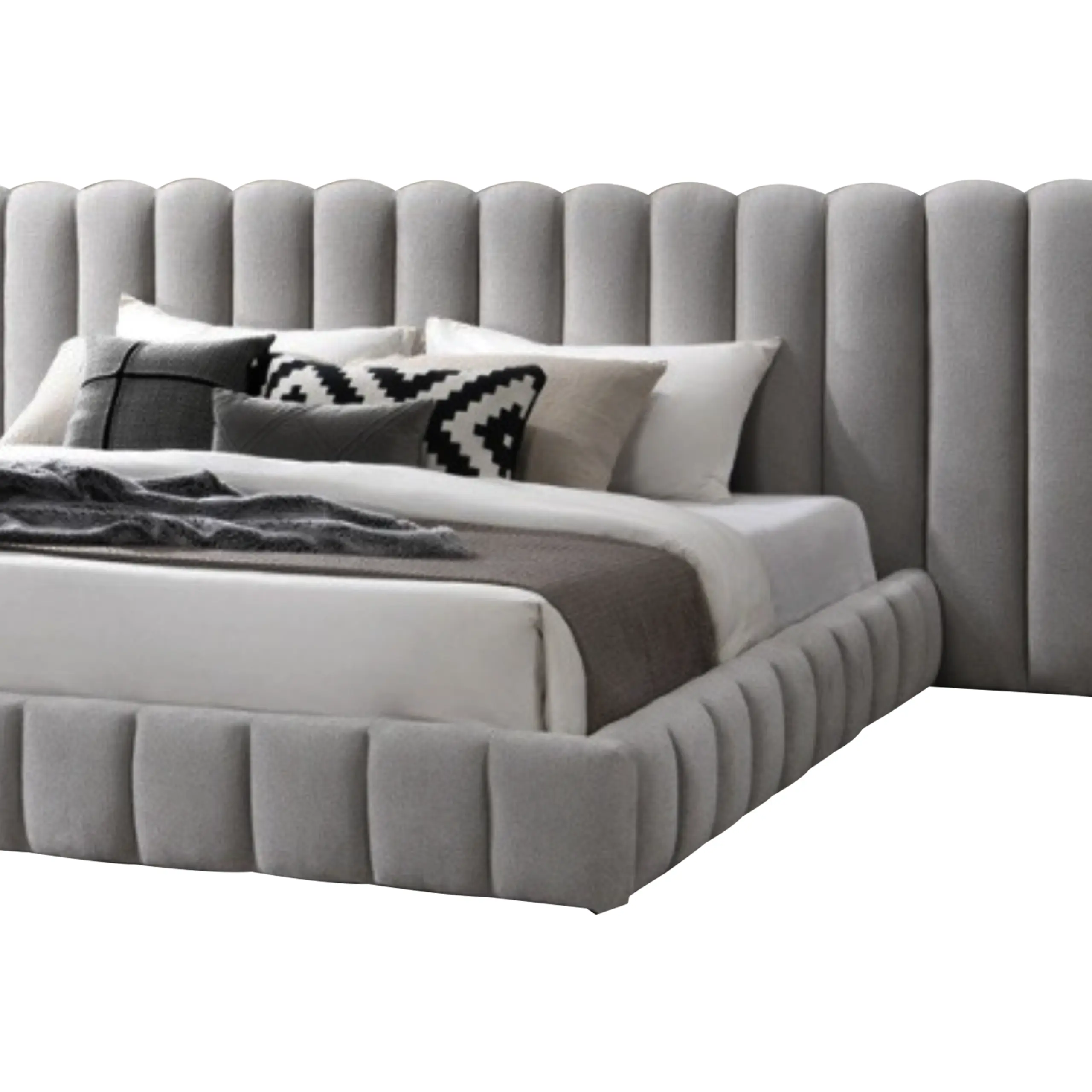 Royalis Super King Bed Grey Swatch United Furniture