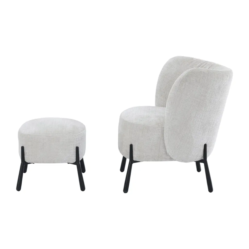 Brodie Accent Chair And Foot Rest Beige 2 United Furniture