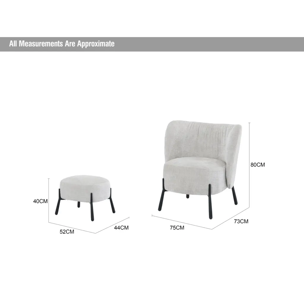 Brodie Accent Chair And Foot Rest Beige Dia United Furniture