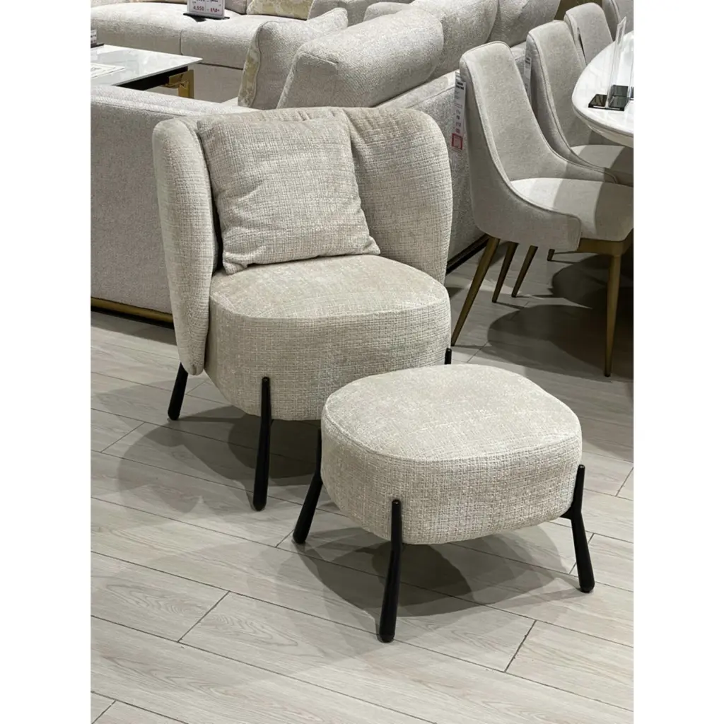 Brodie Accent Chair And Foot Rest Beige Dis United Furniture