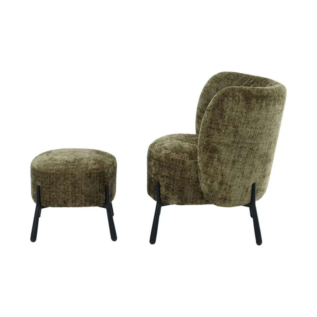 Brodie Accent Chair And Foot Rest Green 2 United Furniture