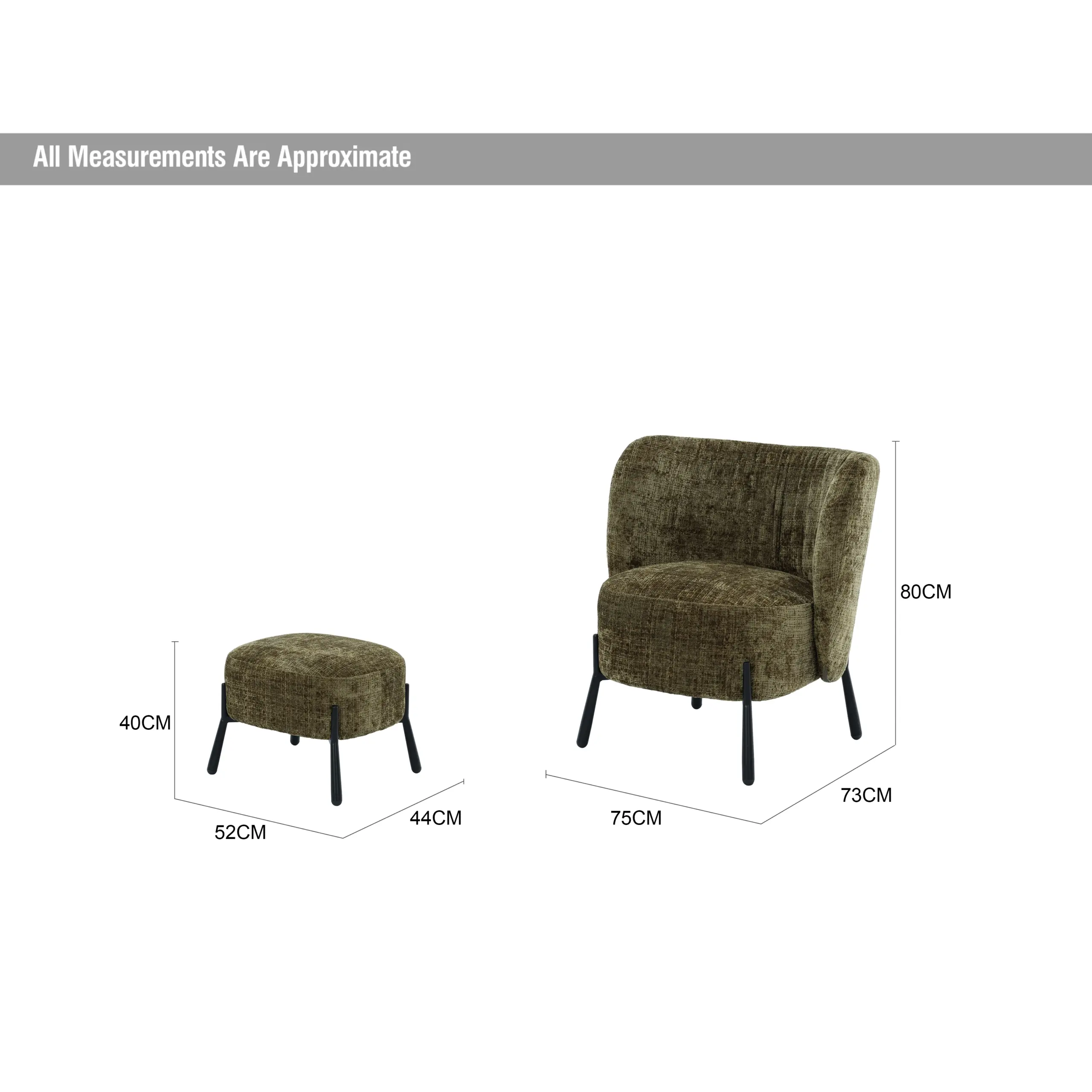 Brodie Accent Chair And Foot Rest Green Dia United Furniture