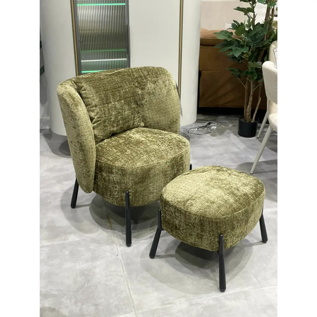 Brodie Accent Chair And Foot Rest Green Dis United Furniture