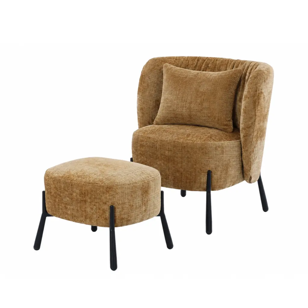 Brodie Accent Chair And Foot Rest Yellow D United Furniture