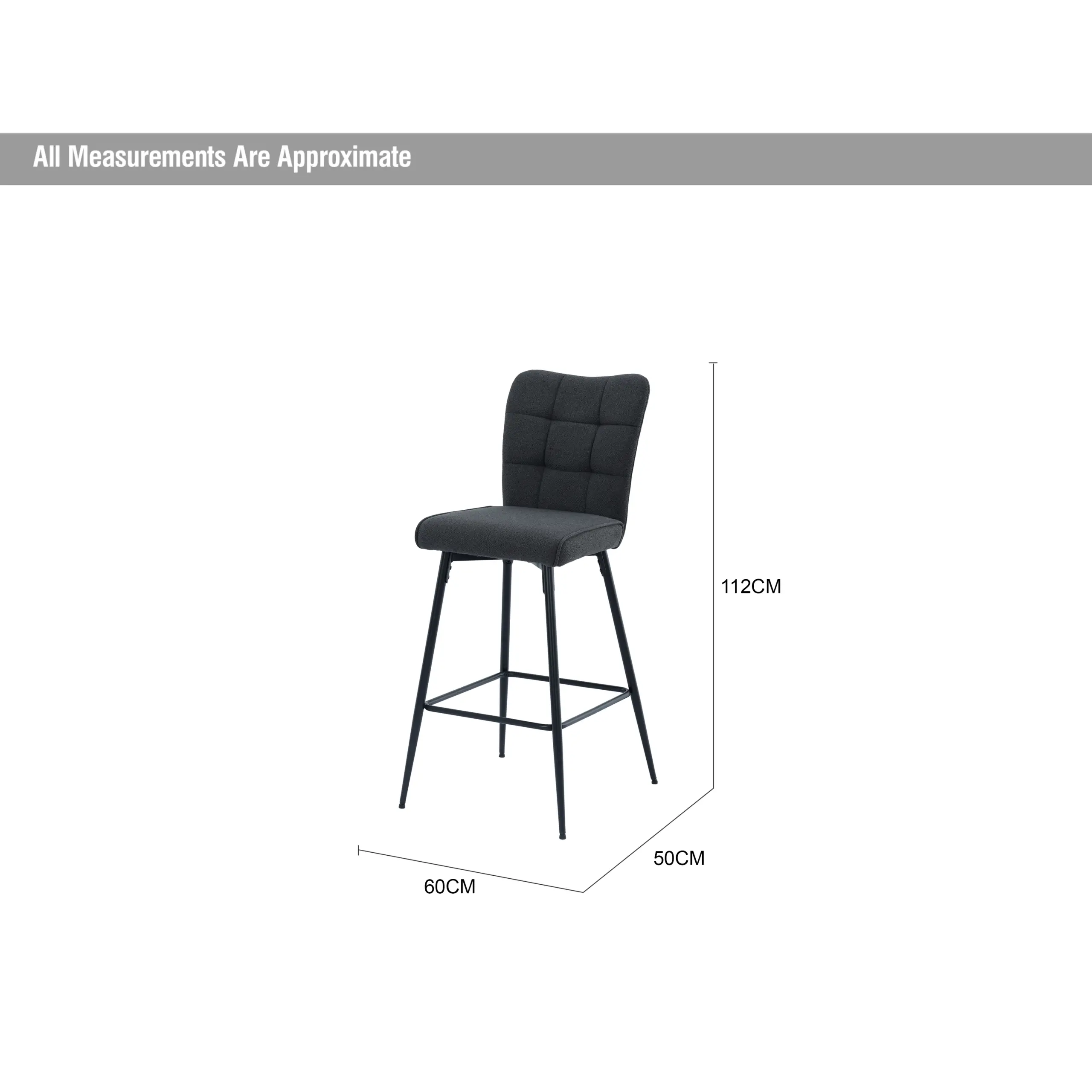 Baxter Bar Stool Grey Dia United Furniture