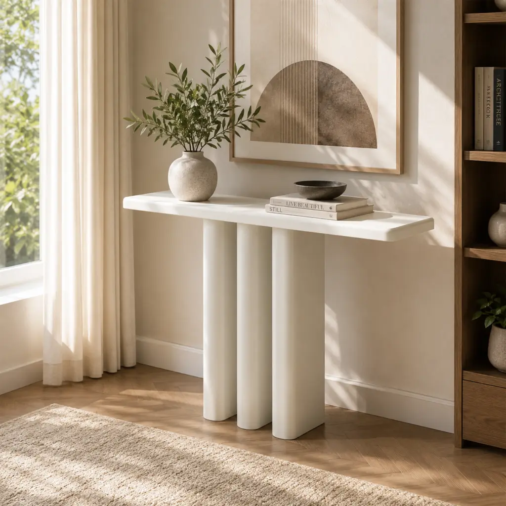 Bina Console White Bg United Furniture
