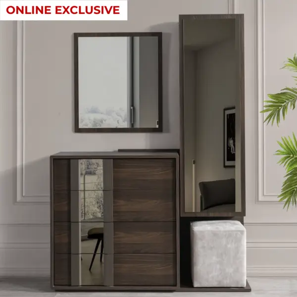 Boss Dresser with Mirror and Stool