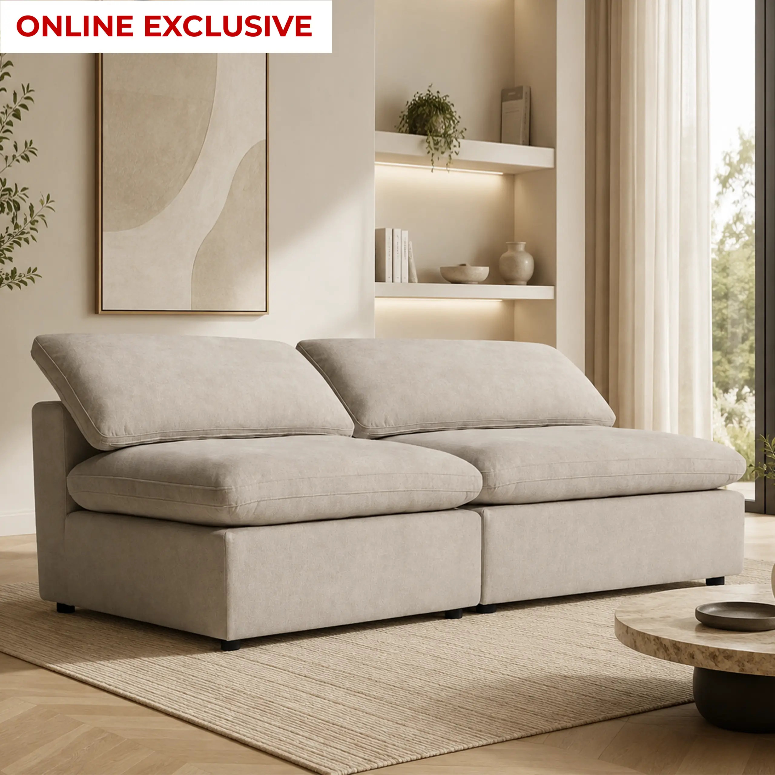 Dermott 2 Seater Sofa Cream Bg United Furniture