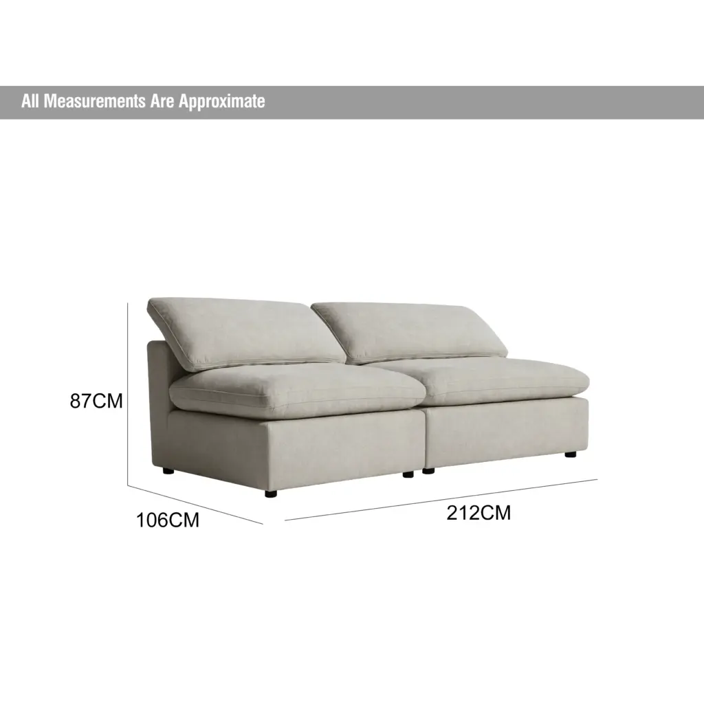 Dermott 2 Seater Sofa Cream Dia United Furniture