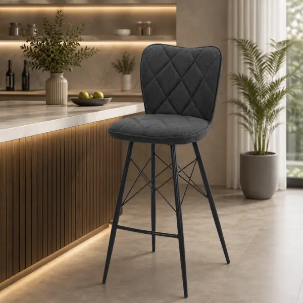 Grace Bar Stool - Dark Grey