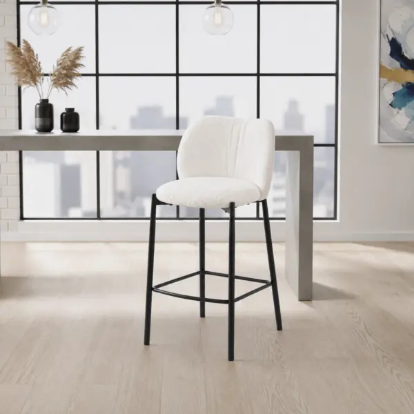 Sammy Bar Stool - Light Beige
