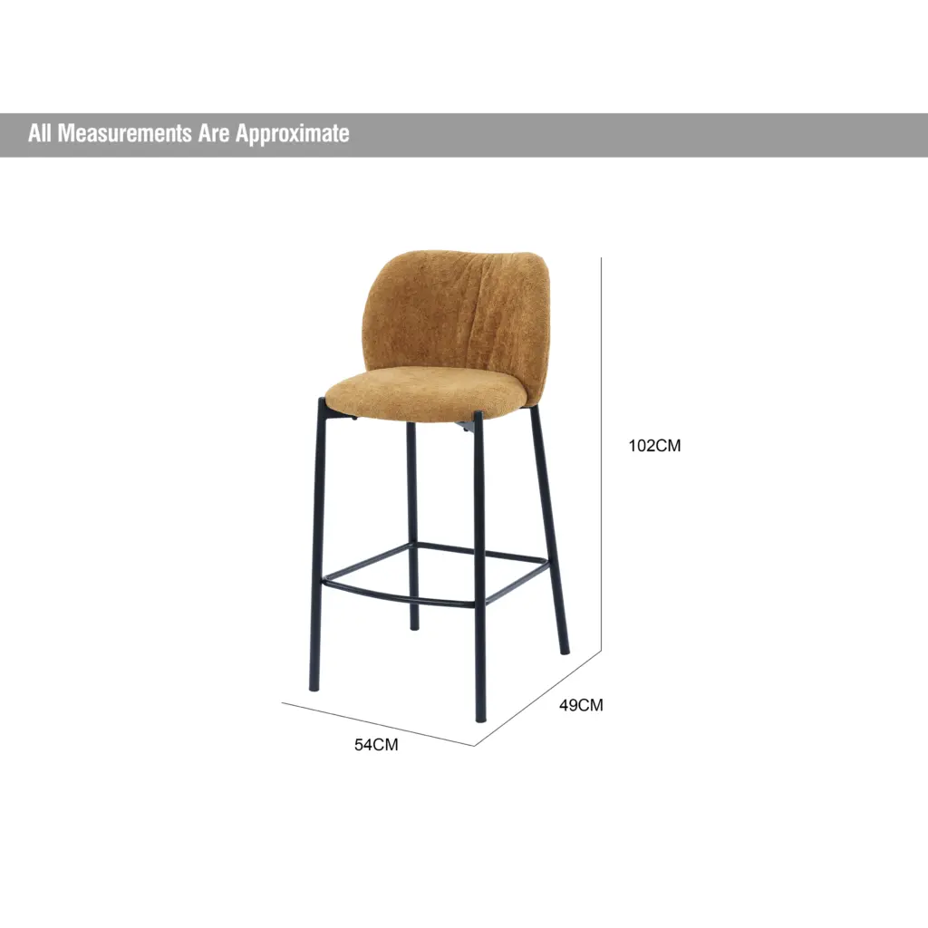 Sammy Bar Stool Yellow Dia United Furniture
