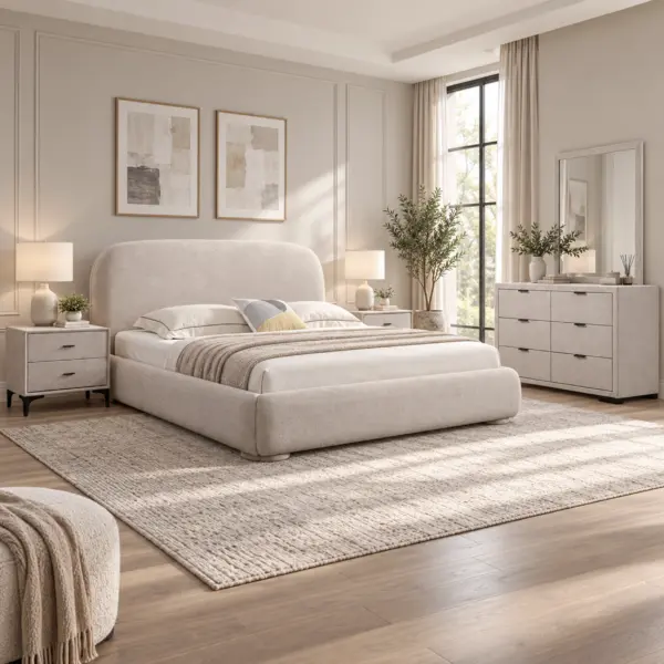 Astra King Bed - Light Brown