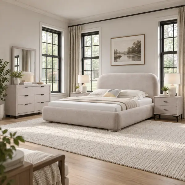 Astra Queen Bed - Light Brown