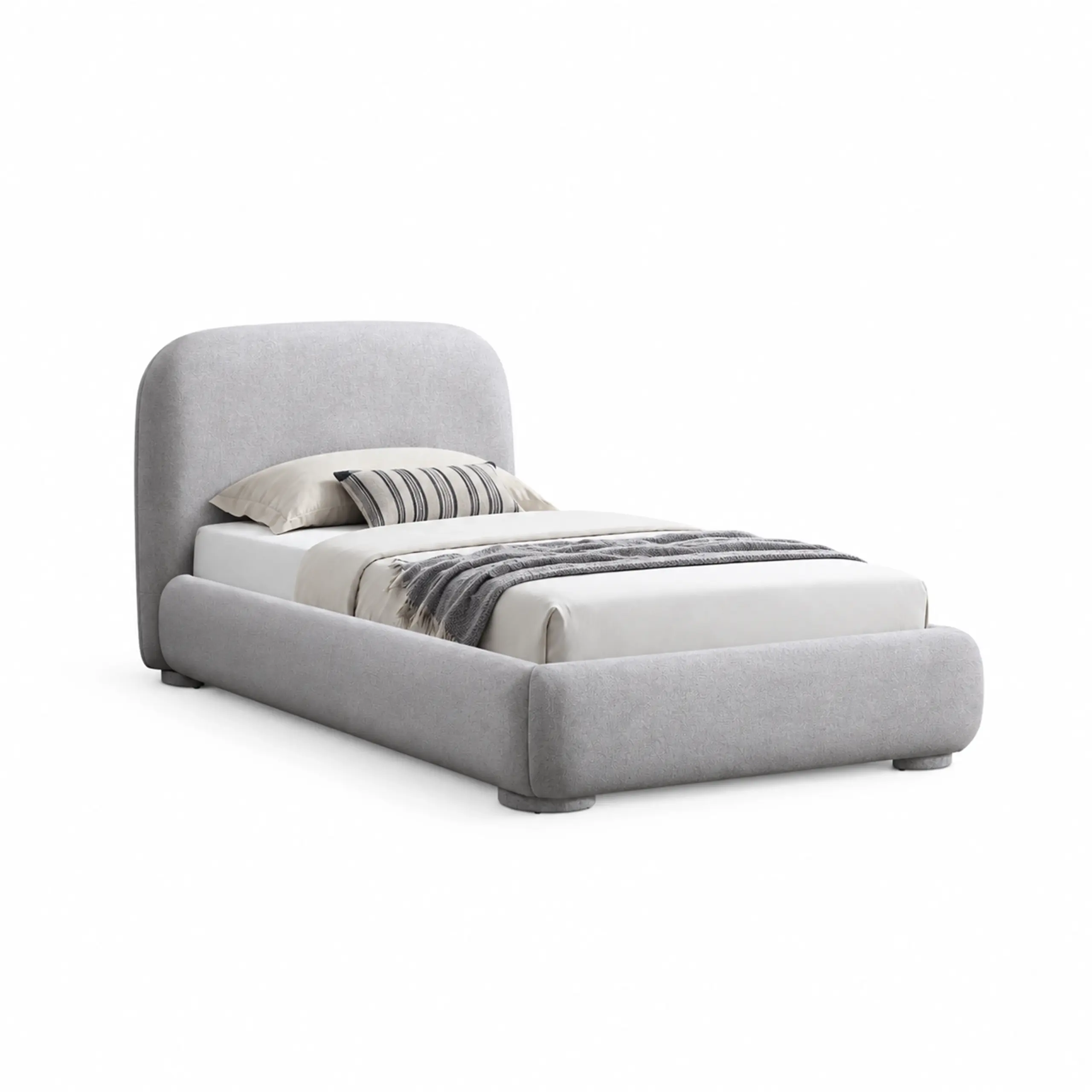 Astra Single Bed Light Grey United Furniture