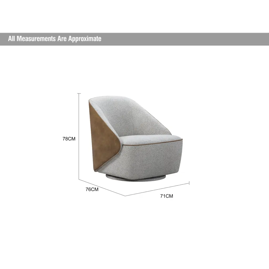 Breo Swivel Chair Grey Dia United Furniture