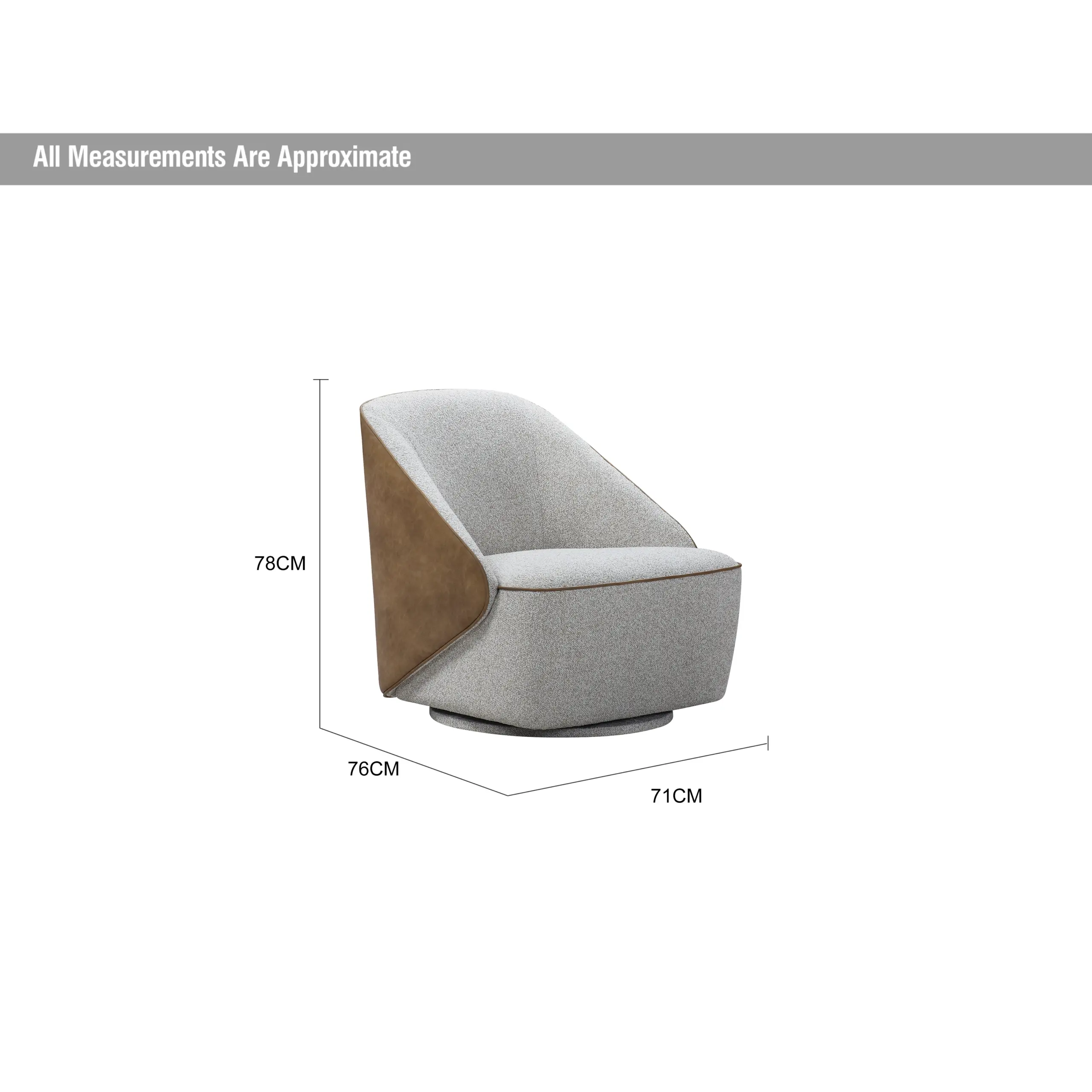 Breo Swivel Chair Grey Dia United Furniture