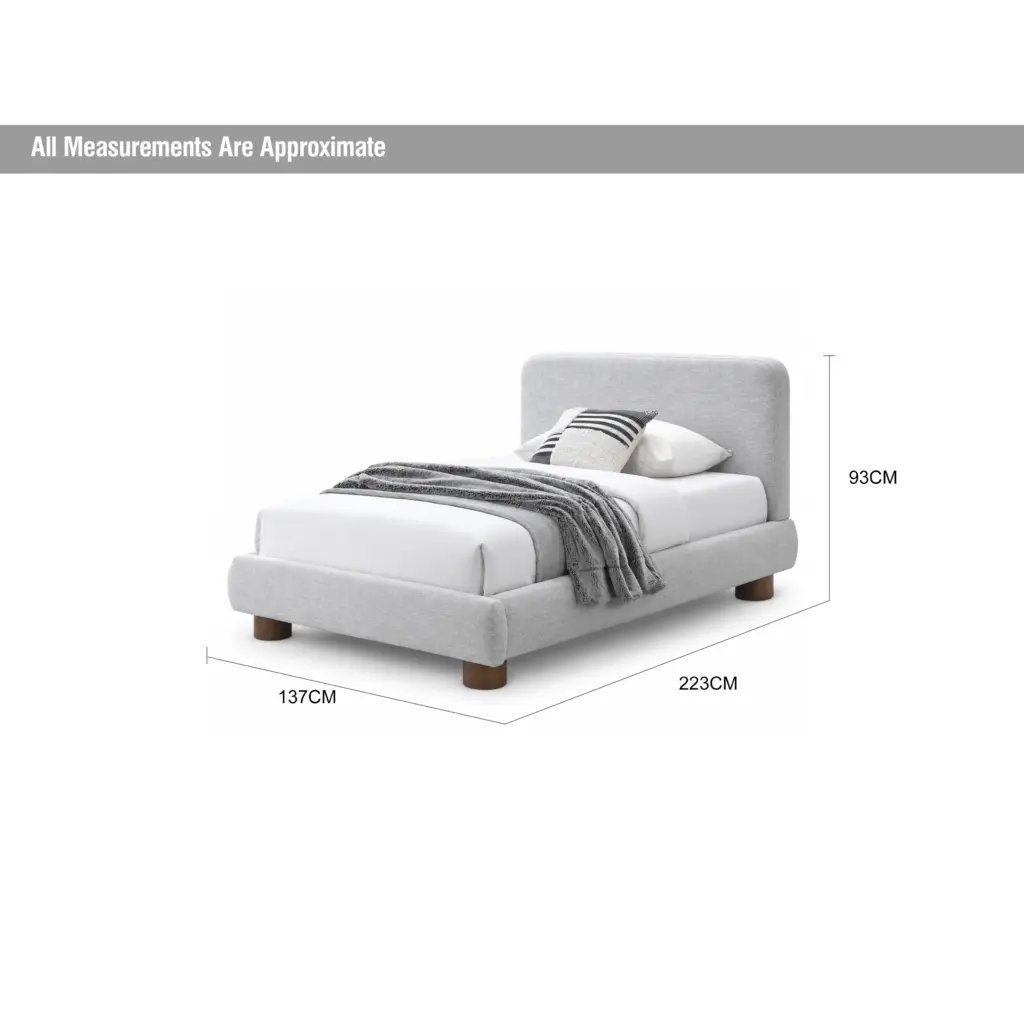 Elysian Single Bed Grey Dia United Furniture