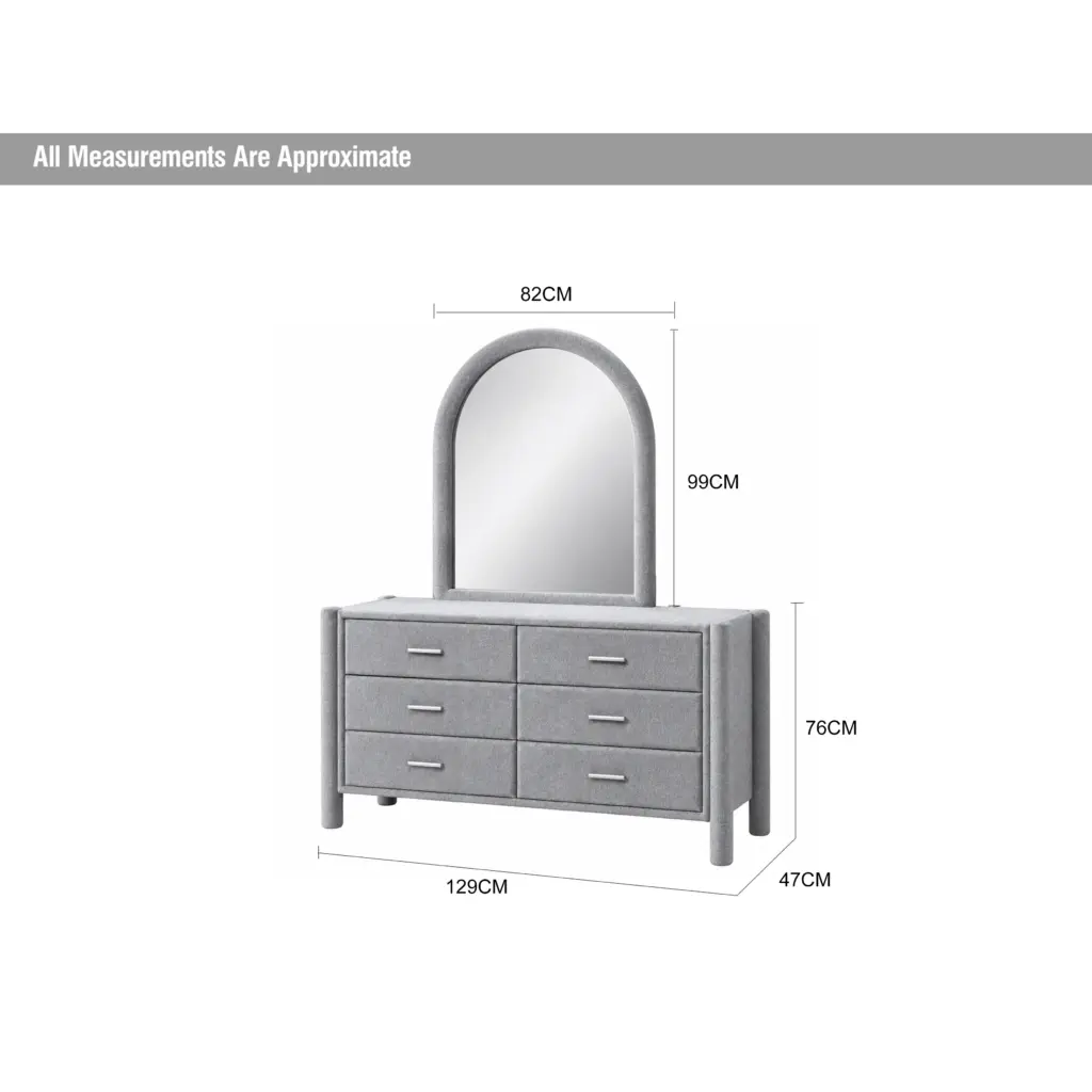 Fuyo Dresser Mirror Grey Diaa United Furniture