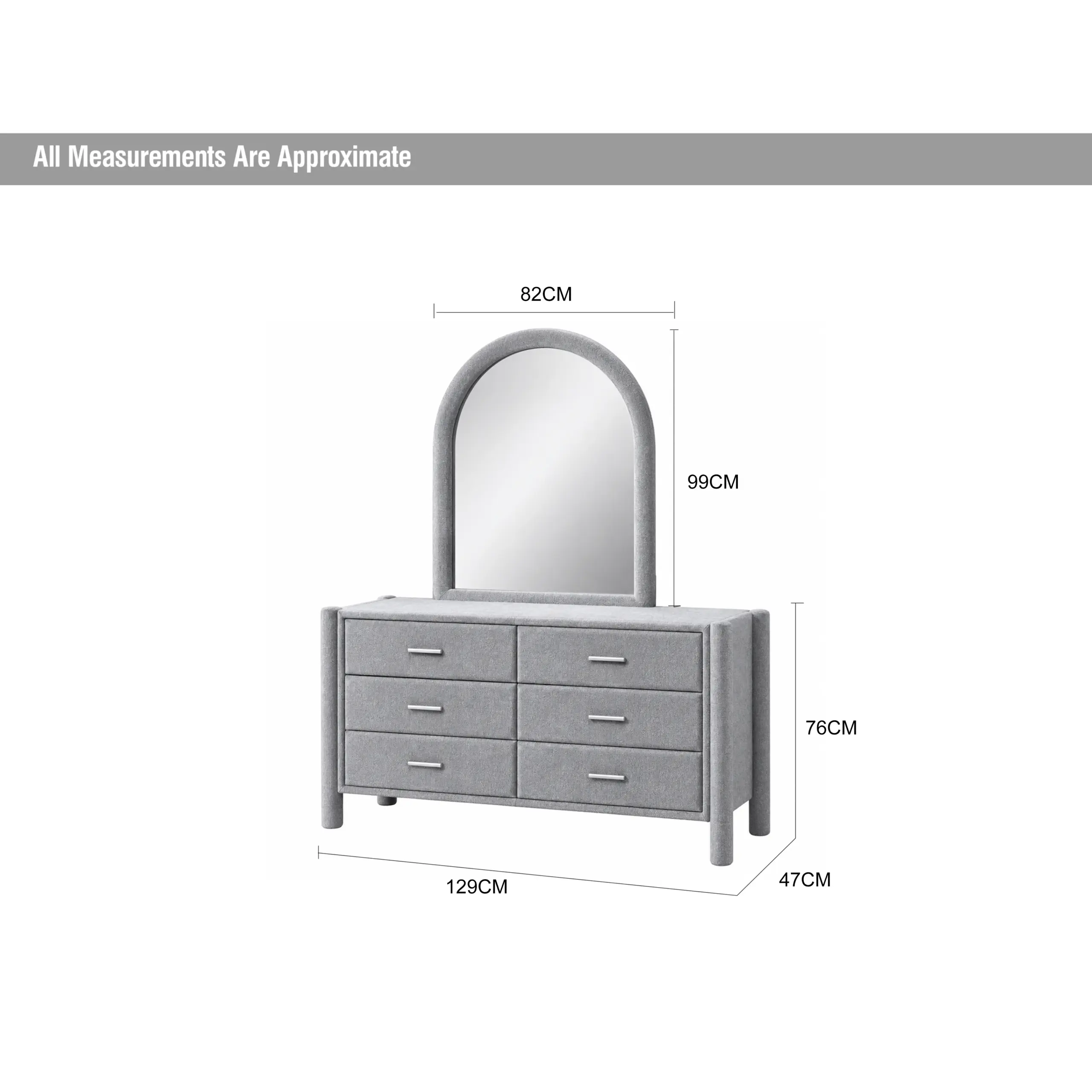Fuyo Dresser Mirror Grey Diaa United Furniture