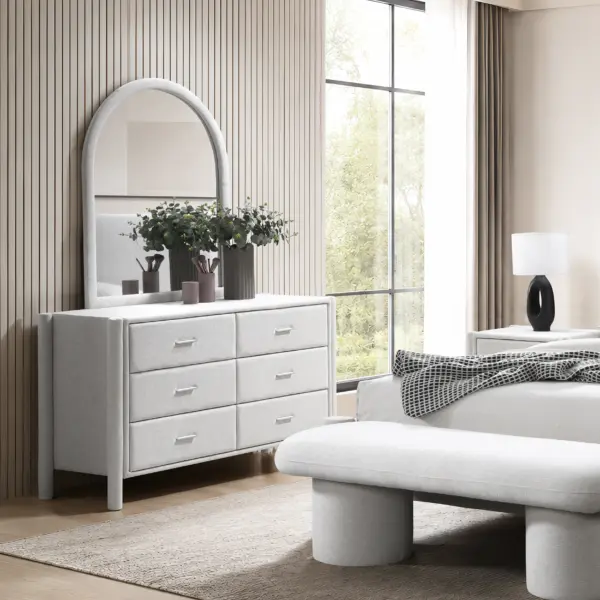 Fuyo Dresser with Mirror - Ivory