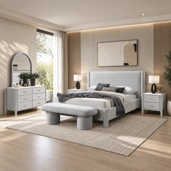 Fuyo King Bed - Grey