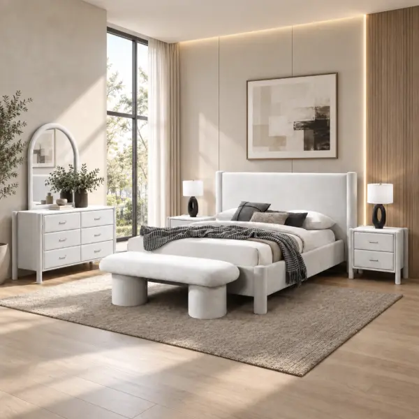 Fuyo King Bed - Ivory