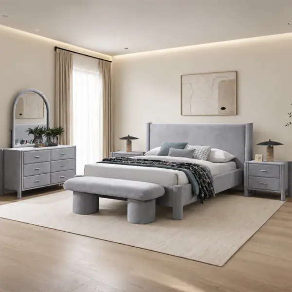 Fuyo Queen Bed - Grey