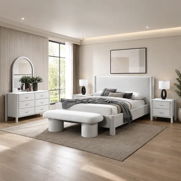 Fuyo Queen Bed - Ivory