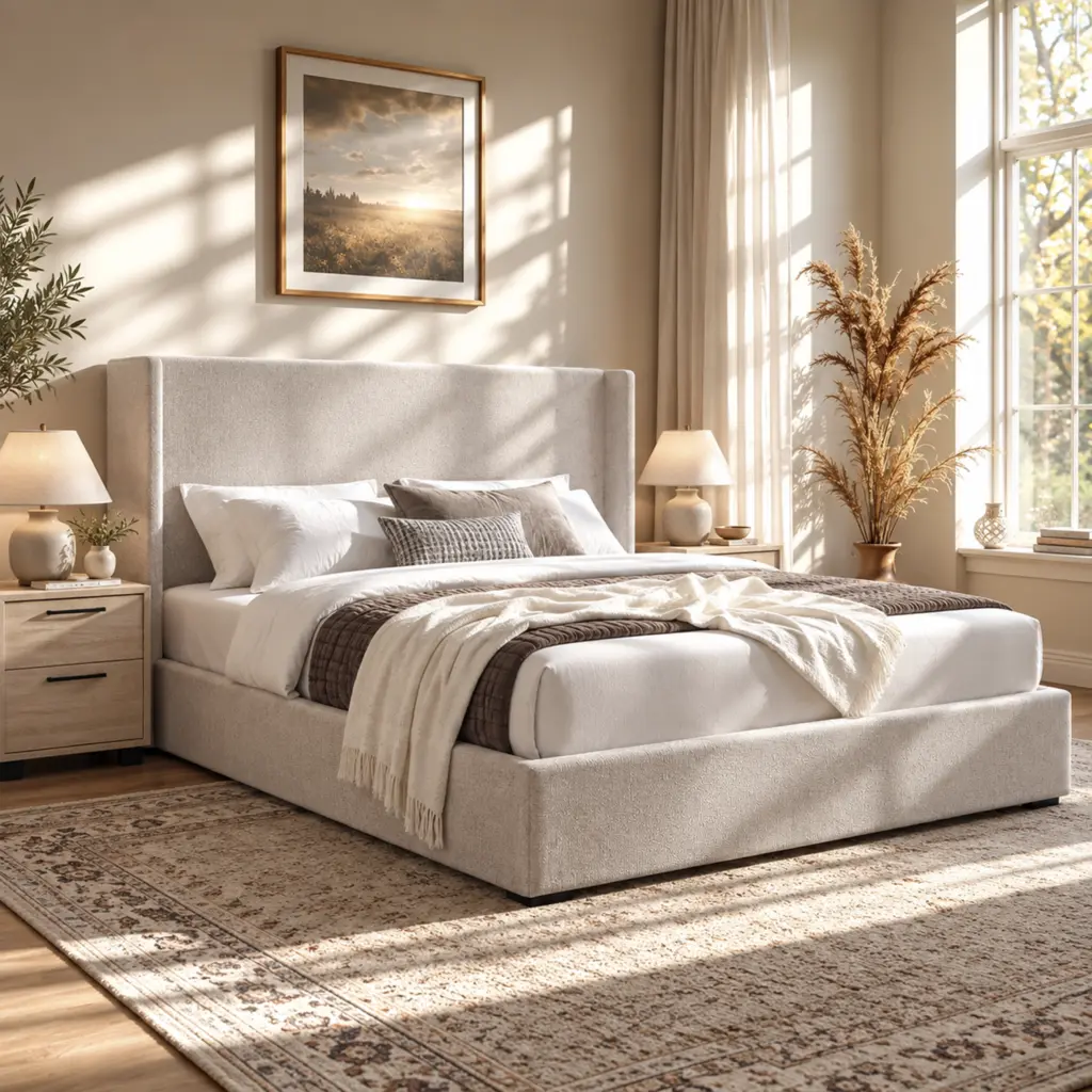 Luminara King Bed Beige United Furniture