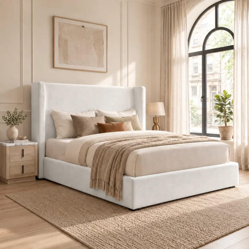 Luminara King Bed Cream United Furniture