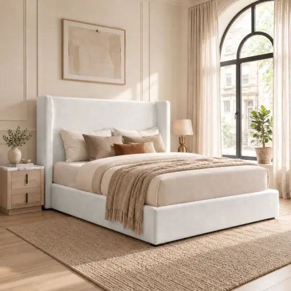 Luminara King Bed - Cream