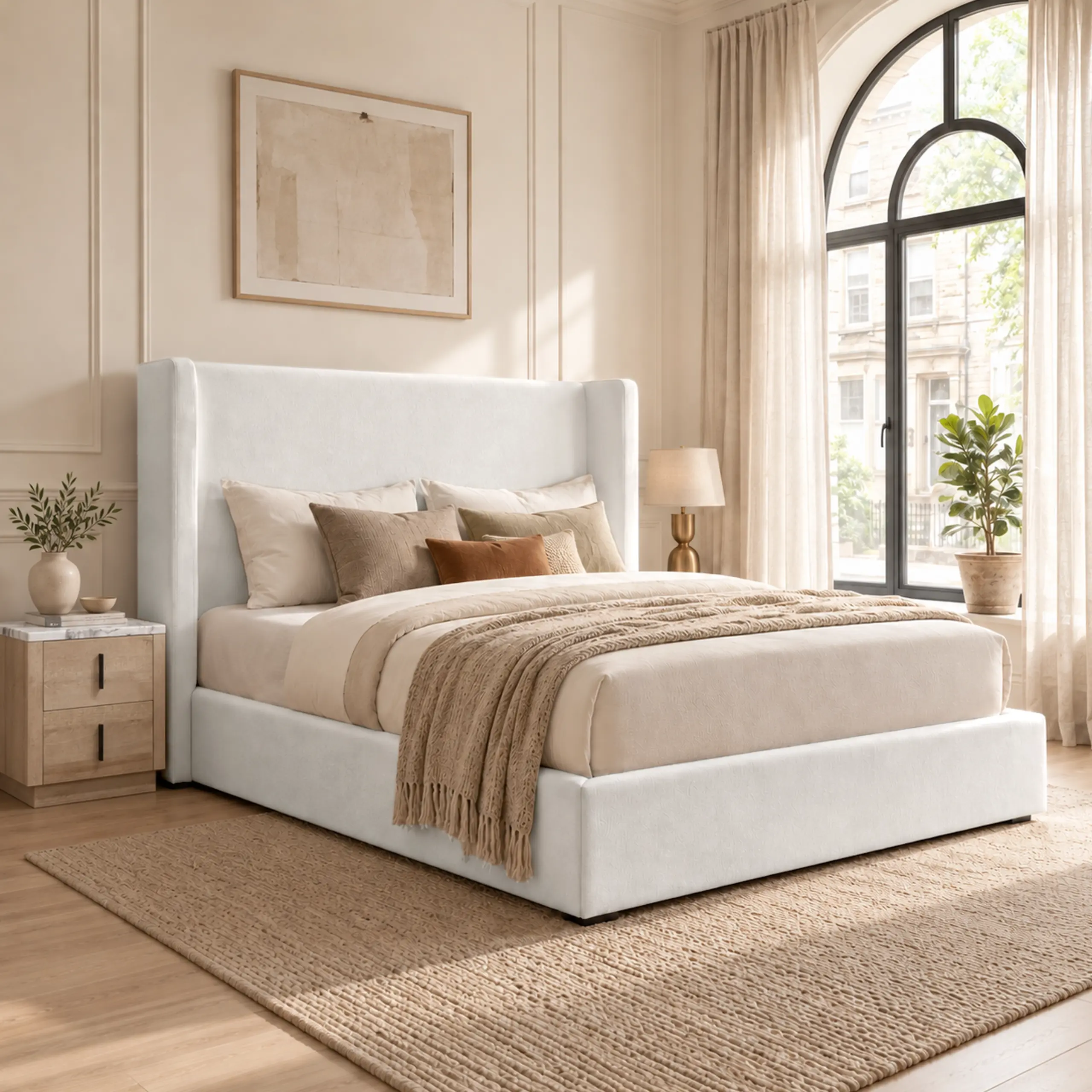 Luminara King Bed Cream United Furniture