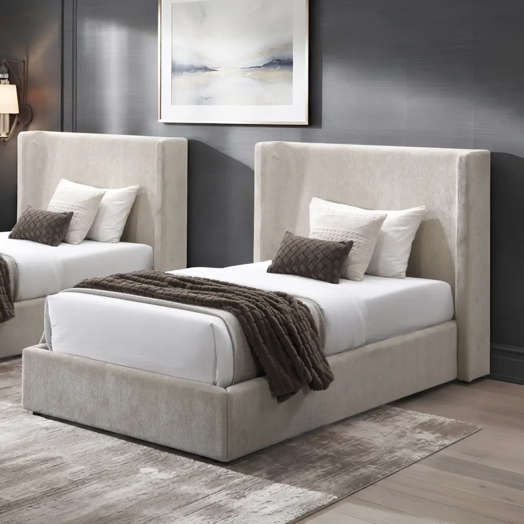 Luminara Single Bed Beige United Furniture