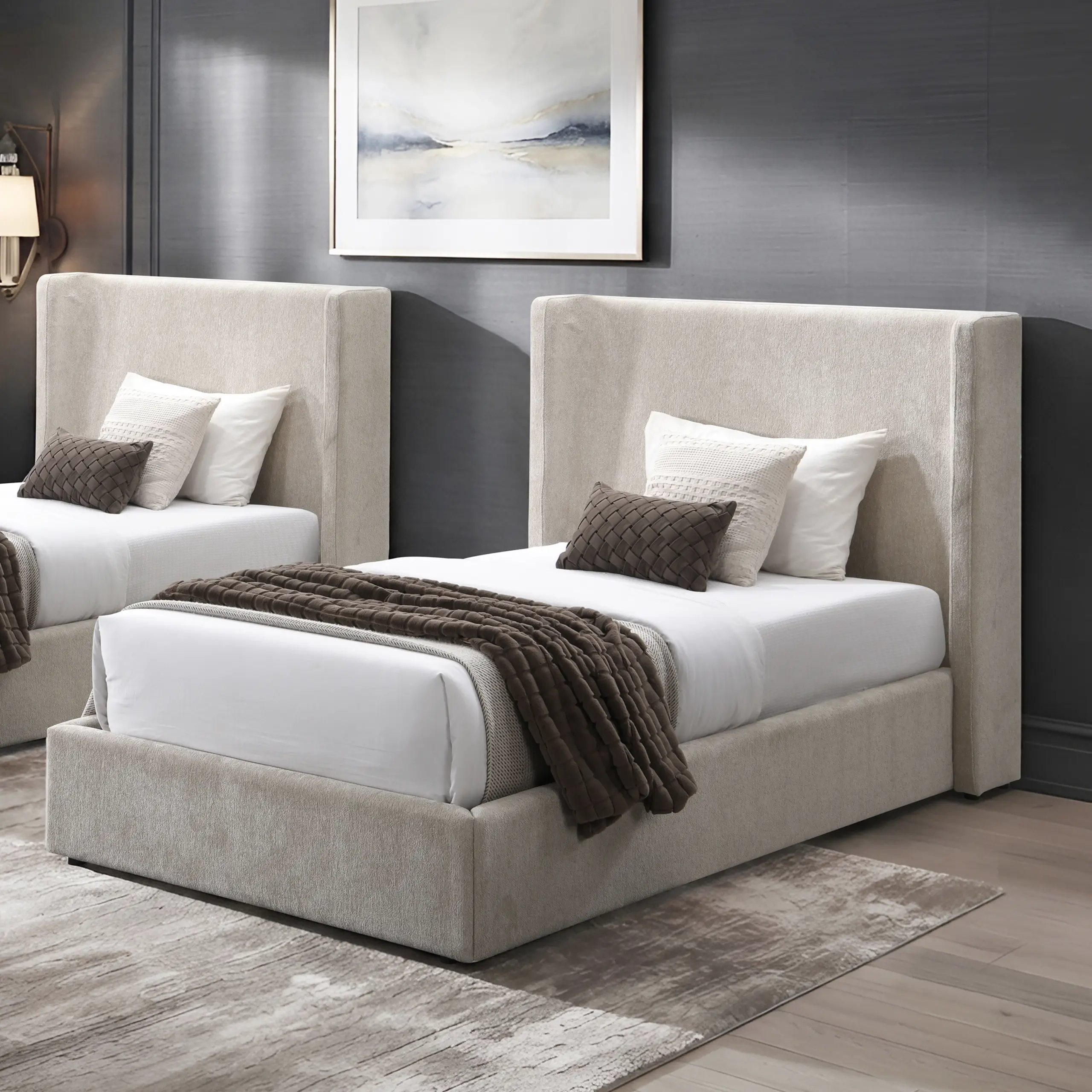 Luminara Single Bed Beige United Furniture