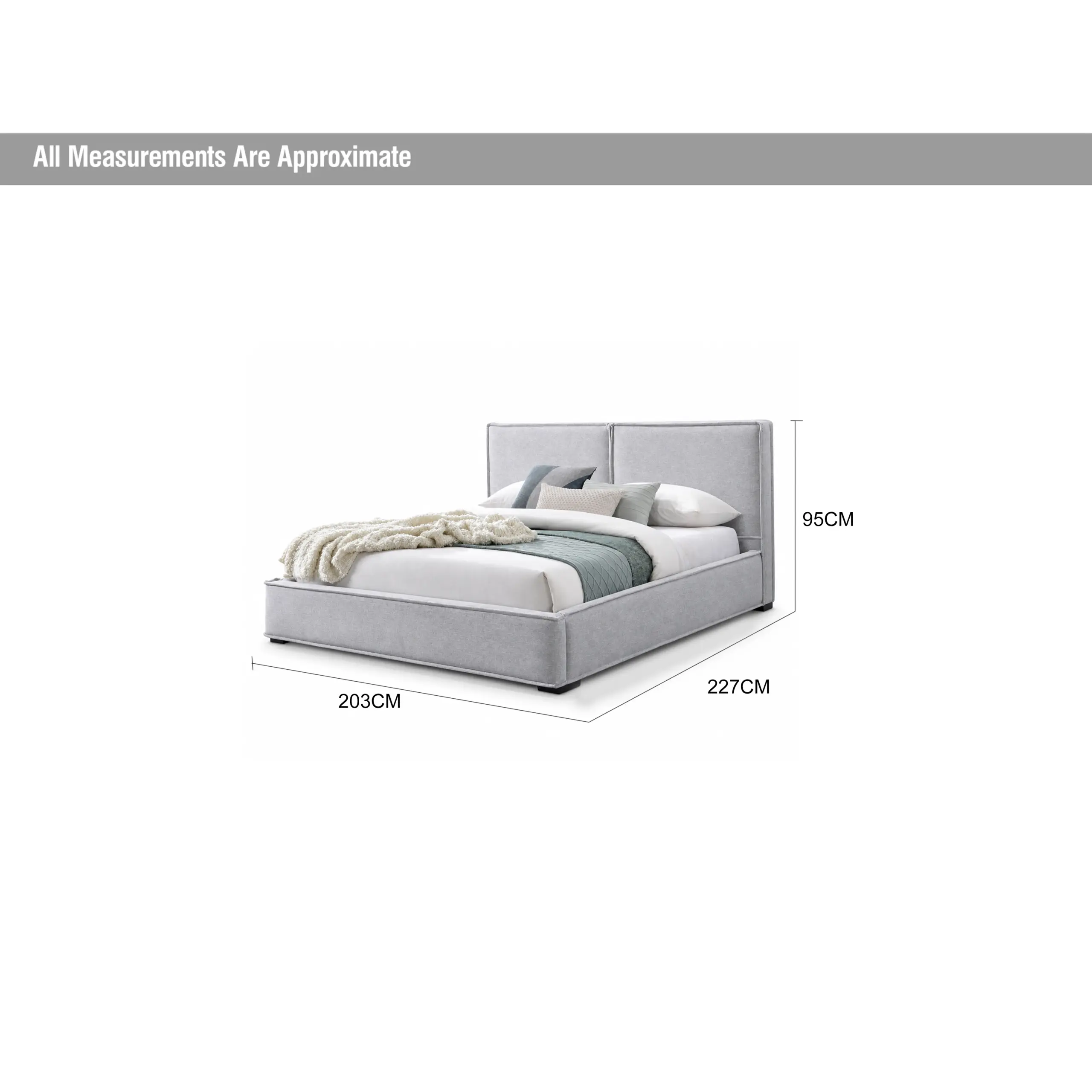 Marvelle King Bed Grey Dia United Furniture