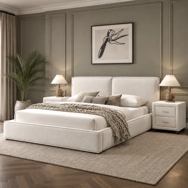 Marvelle Queen Bed - Ivory