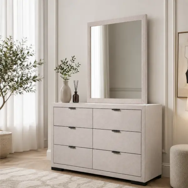 Astra Dresser with Mirror - Light Brown
